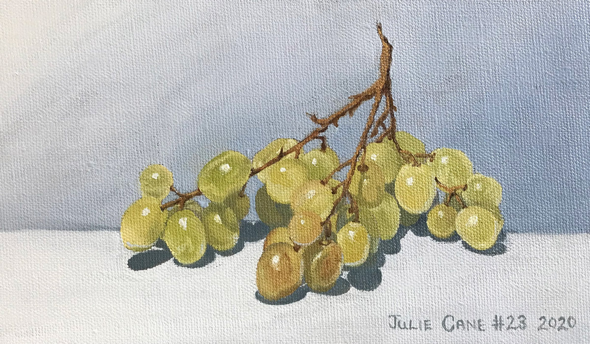 Oil Painting still life by Julie Cane of grapes