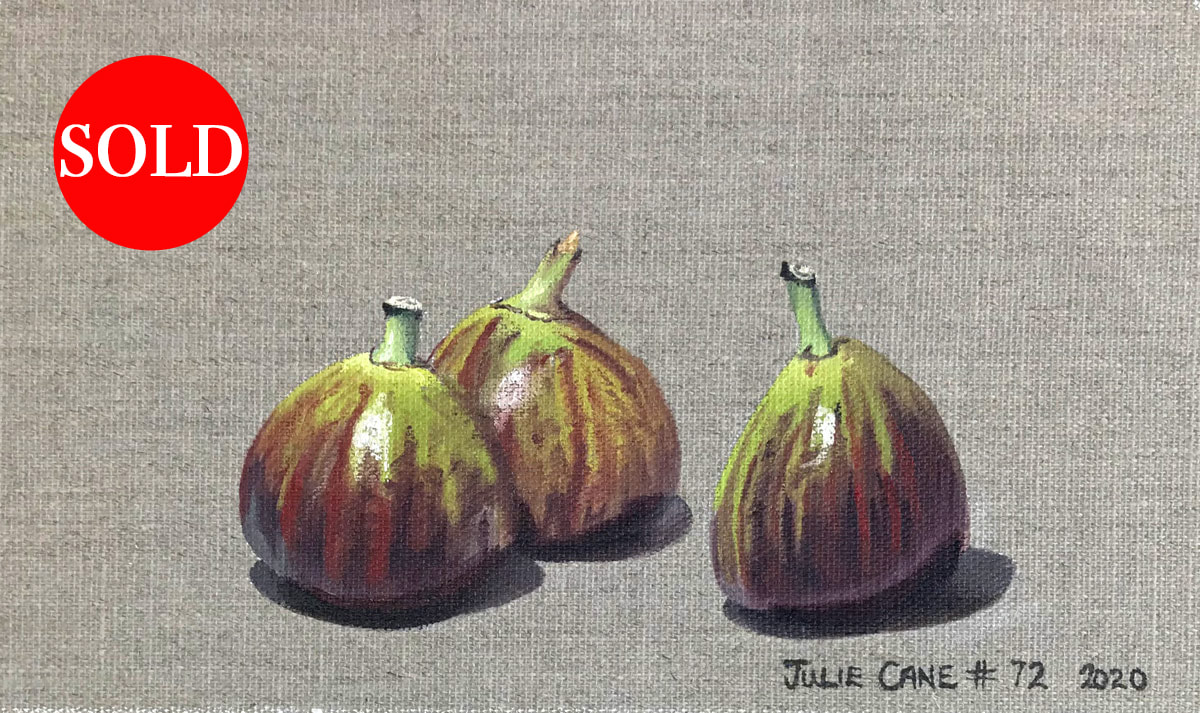 Oil Painting still life by Julie Cane of figs