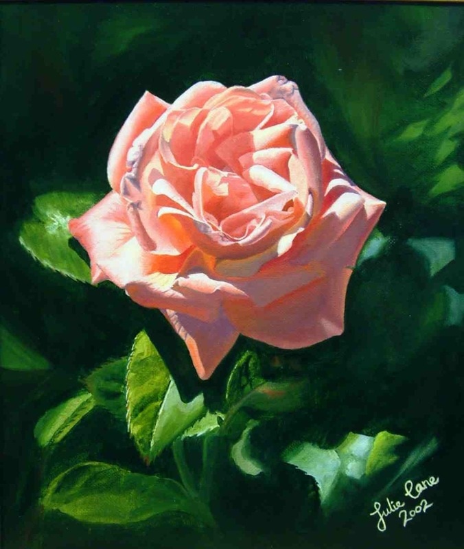 Abbey House Rose I Oil Painting Julie Cane 