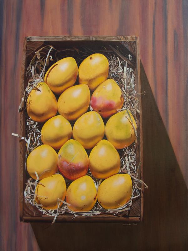 Still life of Mangoes oil painting by Julie Cane