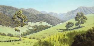 View towards Beechmont Oil Painting by Julie Cane Australian Artist